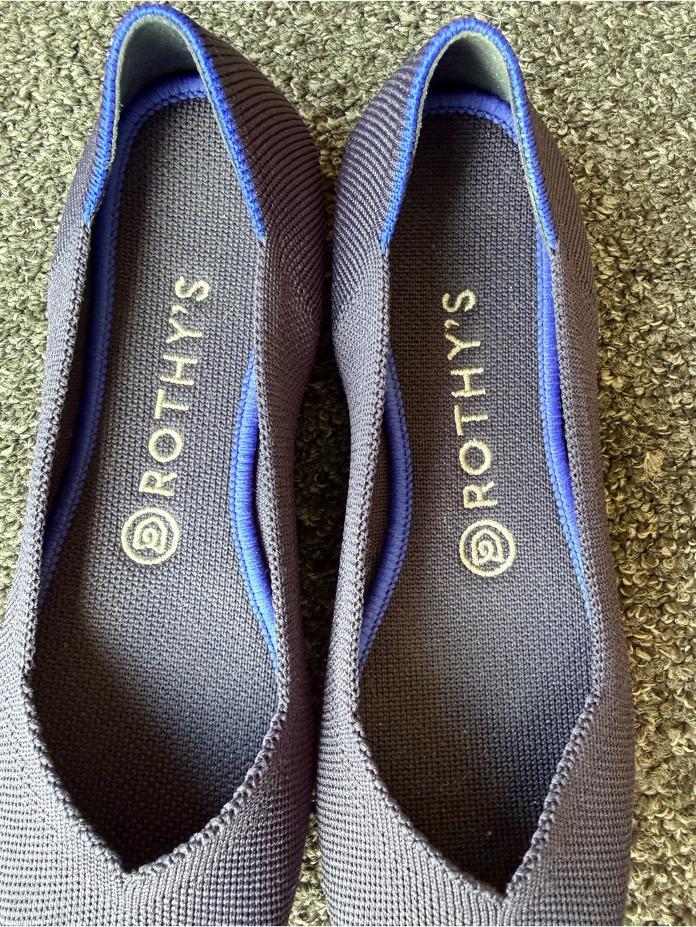 Rothy's Navy Rounded Toe Knit Ballet Flats - Picture 4 of 6